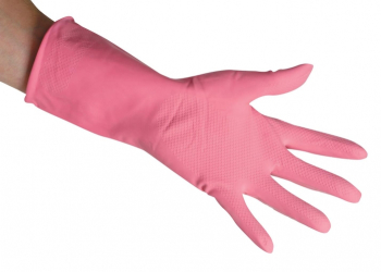 Pink Rubber Gloves Medium