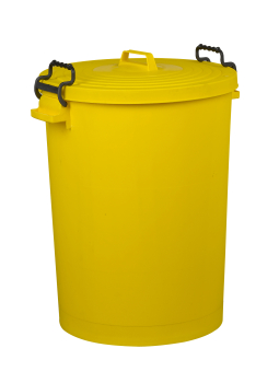 Yellow Dustbin with Lid 110ltr