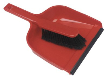Plastic Dustpan & Brush Set Red