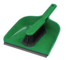 Plastic Dustpan & Brush Set Green