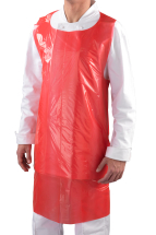 Plastic Aprons Flat Packed Red