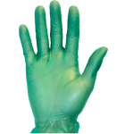 Green Vinyl Gloves Powder-Free Small