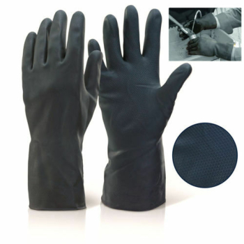 Heavy Duty Black Rubber Glove Large