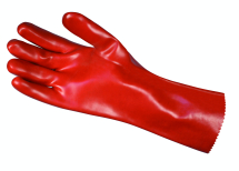 Red PVC Gauntlet Gloves 35cm
