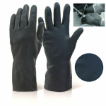 Heavy Duty Black Rubber Gloves Medium