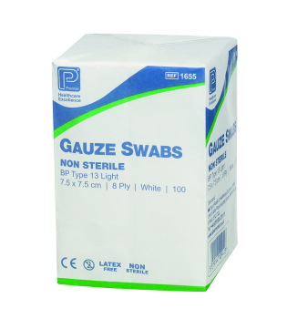 White Gauze Swabs 8ply 7.5x7.5cm Non Sterile