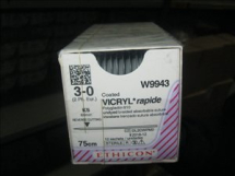 Vicryl Rapide Sutures 60mmx75cmx3/0 W9943