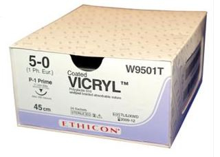 Coated Vicryl 3/8 Circle 19mmx45cm x5/0 W9514T
