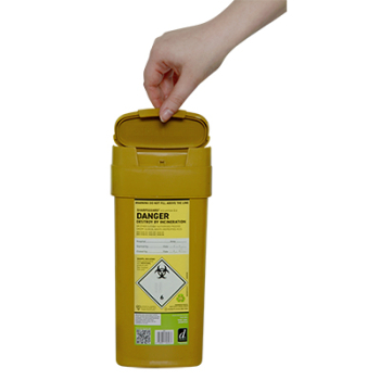 Sharps Bin 0.6 Litre - Yellow Lid Sharps Bin 0.6 Litre - Yellow Lid