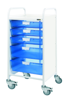 Vista 55 Trolley with 5 Clear Trays (2 Double Depth) Vista 55 Trolley with 5 Clear Trays (2 Double Depth)