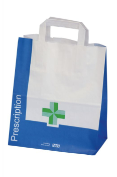 Paper Green Cross Carrier Bags Small 300(h)x250(w)x140(g)mm