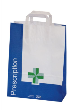 Paper Green Cross Carrier Bags Large 395(h)x300(w)x130(g)mm