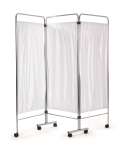 Chrome Ward Screen 3 Section with Curtains