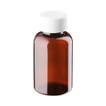 120ml Amber Plastic Pre-capped Unopac Bottles