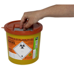 Sharps Bin - Orange lid - 2.5 ltr