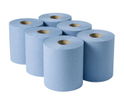 Centre Feed 1 Ply Blue Standard Rolls