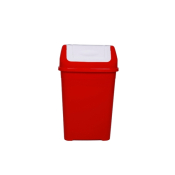 Plastic Swing Top Bin 50l Red