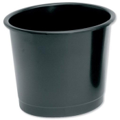 Plastic Office Waste Bin Black
