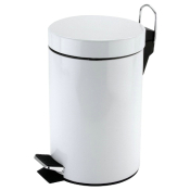 Metal 5ltr Pedal Bin White
