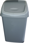 Plastic Swing Top Bin 50ltr Grey