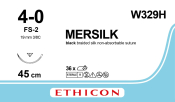 Mersilk Coated Silk Suture 3/8 45cmx4/0 W329H