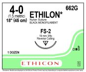 Sutures - Ethilon 4-0 45cm 662G (formerly W319) x12