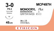Sutures - Monocryl Plus 3/0 45cm MCP497H (formerly W3207) x36