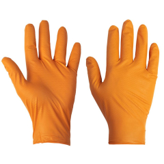 Orange Grip Nitrile Gloves