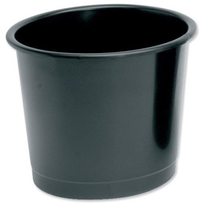 Plastic Office Waste Bin Black