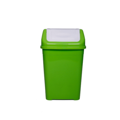 Plastic Swing Top Bin 50l Green