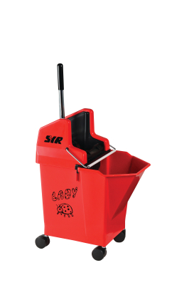 Combo Wringer Bucket 9ltr with Castors Red