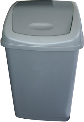 Plastic Swing Top Bin 50ltr Grey