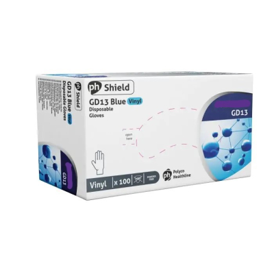 Blue Vinyl Gloves Powder-Free Large