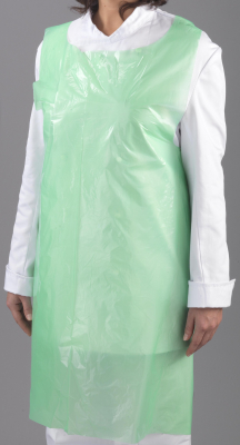 Green Plastic Aprons On Roll