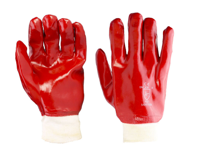Red PVC Knitwrist Glove