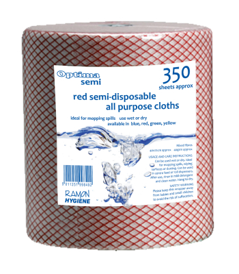 Optima all Purpose Cloths on a Roll Red