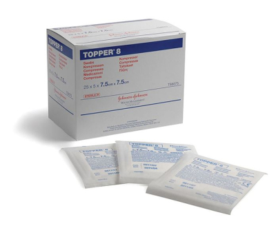 Gauze Swabs - Sterile - 7.5x7.5cm - Topper 8 (25 x 5)
