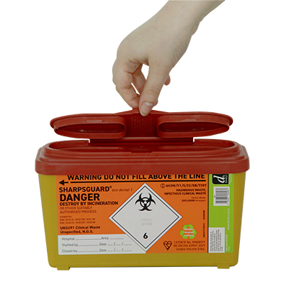 Sharps Bin - Orange lid - 1 ltr