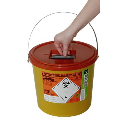 Sharps Bin - Orange lid - 7 ltr
