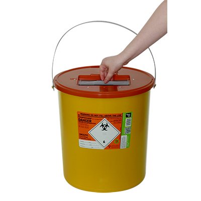 Sharps Bin - Orange lid - 22 ltr ra