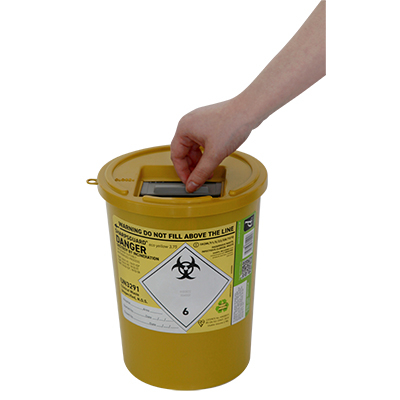Sharps Bin - yellow lid - 3.75 ltr