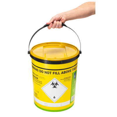 Sharps Bin - yellow lid - 22 ltr