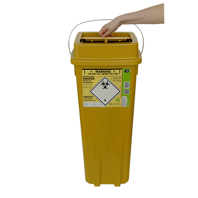 Sharps Bin - yellow lid - 32 ltr - Theatre Plus