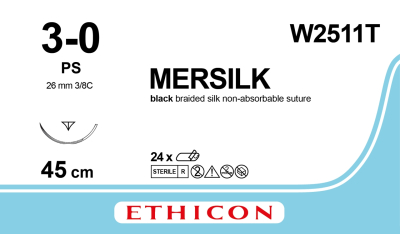 Sutures - Mersilk - W2511T (3/0) x 24