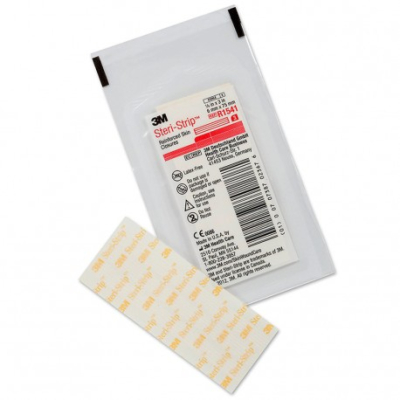 3M Steri-Strip - Reinforced Skin Closures 6mm x 75mm (3s) Red x10 Packets (R1541)