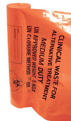 Clinical Waste Sacks 7.5/28x39Inch Medium Duty Orange