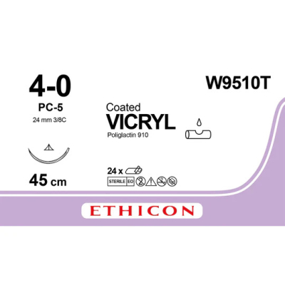 Sutures - Ethilon Coated Vicryl 4/0 (24)