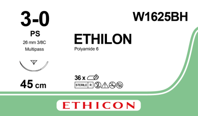 Sutures - Ethilon 3/0 BLK x 36