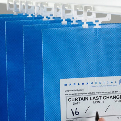 Cubicle Curtains - Disposable - FastFit Fitting - 1.8M Wide - Summer Blue (FSB18/1950/A)